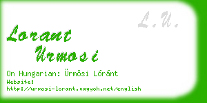 lorant urmosi business card