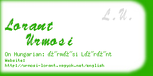 lorant urmosi business card